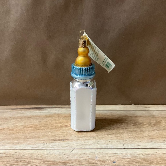 New! Old World Christmas Boy Baby Bottle Tree Ornament Glass Hanging Decoration - Picture 1 of 8